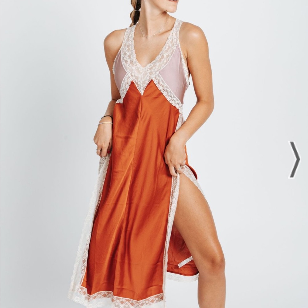 Free People: Tri Me Midi Slip in Sunset Combo